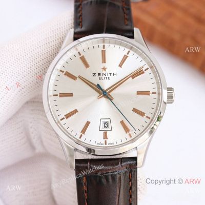 Swiss Copy Zenith Elite Captain Central Second Men Silver Dial Watches